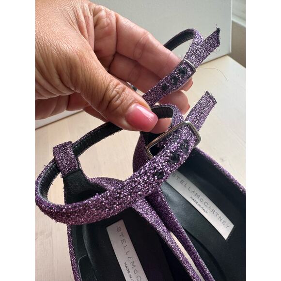 STELLA MCCARTNEY purple Groove Shimmer Dressy Ankle Strap size 36.5/US 6.5 - Picture 8 of 14